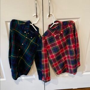 Polo by Ralph Lauren Kids Plaid Button Down Shirts - Red and Green Set